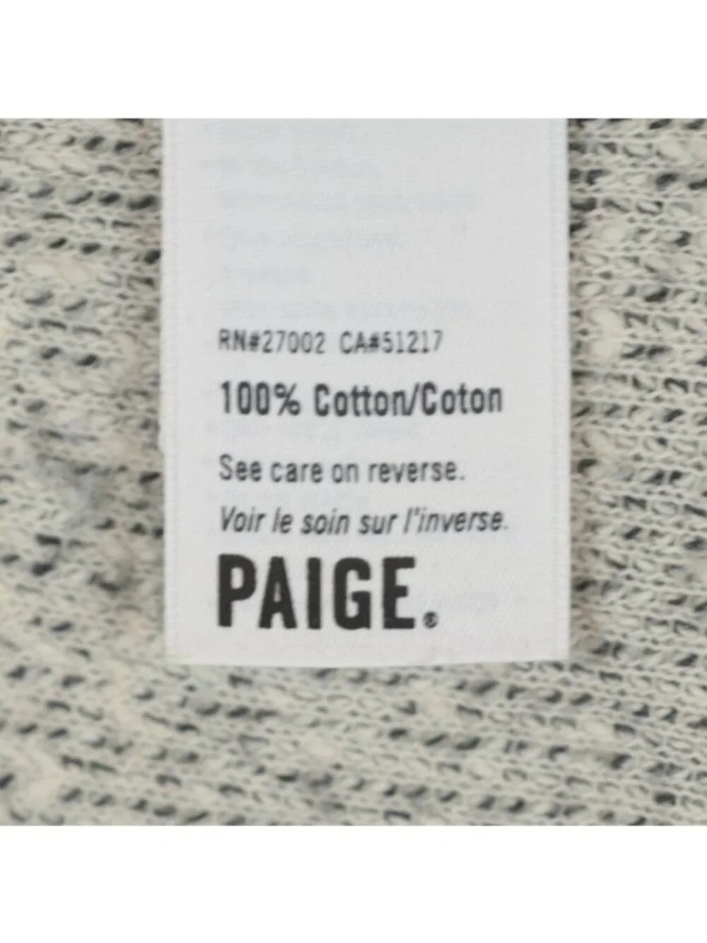 Paige Martine Women's Small Cream Gray V-Neck Tight Knit Sweater